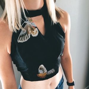 Organza Butterfly Crop Top